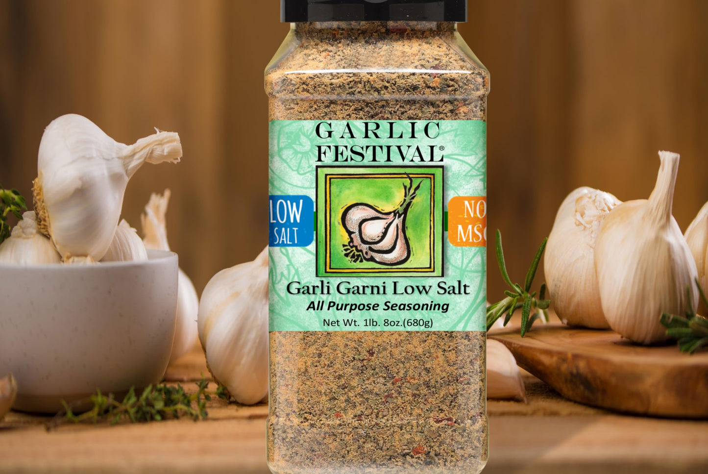 Garlic Festival Foods Low Sodium Garli Garni Garlic Seasoning 24 Oz. Gluten Free No Msg