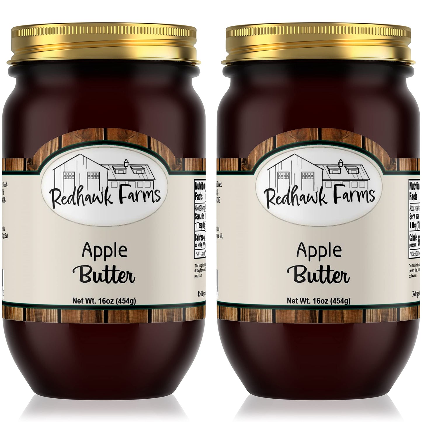 Redhawk Farms Apple Butter - All Natural Fruit Spread - Non-GMO Amish Apple Butter Spread - Homemade Jams, Jellies, & Preserves 
