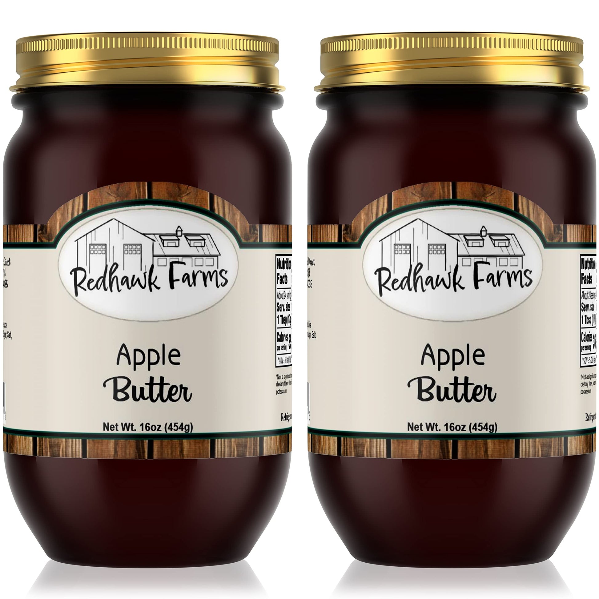 Redhawk Farms Apple Butter - All Natural Fruit Spread - Non-GMO Amish Apple Butter Spread - Homemade Jams, Jellies, & Preserves 