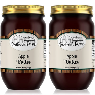 Redhawk Farms Apple Butter - All Natural Fruit Spread - Non-GMO Amish Apple Butter Spread - Homemade Jams, Jellies, & Preserves 