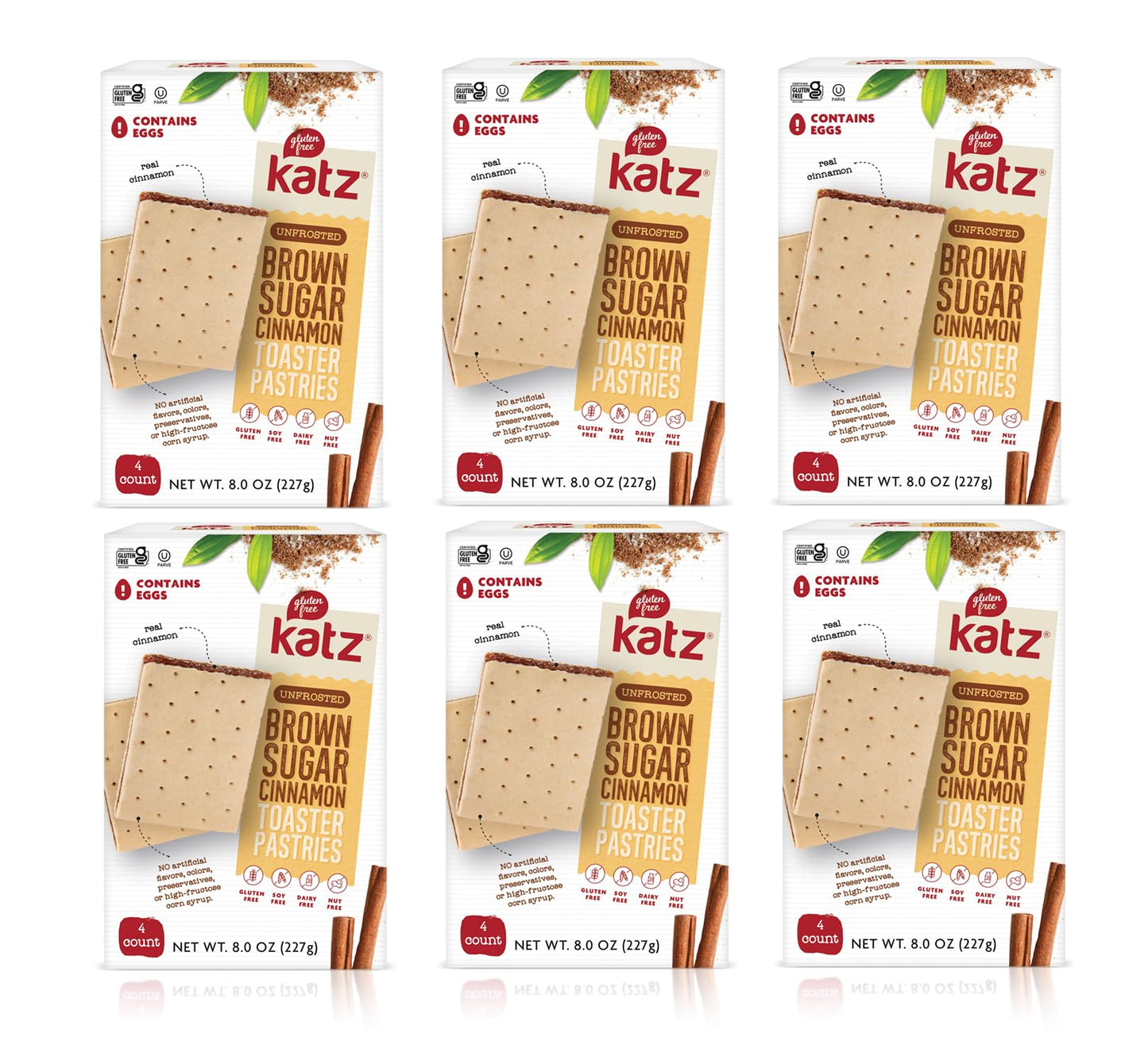 Katz Gluten Free Toaster Pastries. Unfrosted Cinnamon Flavor. Easy Breakfast Snacks. Healthy Snacks For Adults & Kids. Gluten Free. Dairy Free, Nut Free, Peanut Free, Soy Free. 8 Oz (Pack Of 6)