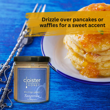Cloister Honey Whipped Honey - Tangerine (9 Oz) | Hand Crafted | Raw Artisan Honey | 100% Pure, Raw & Unfiltered | All Natural |