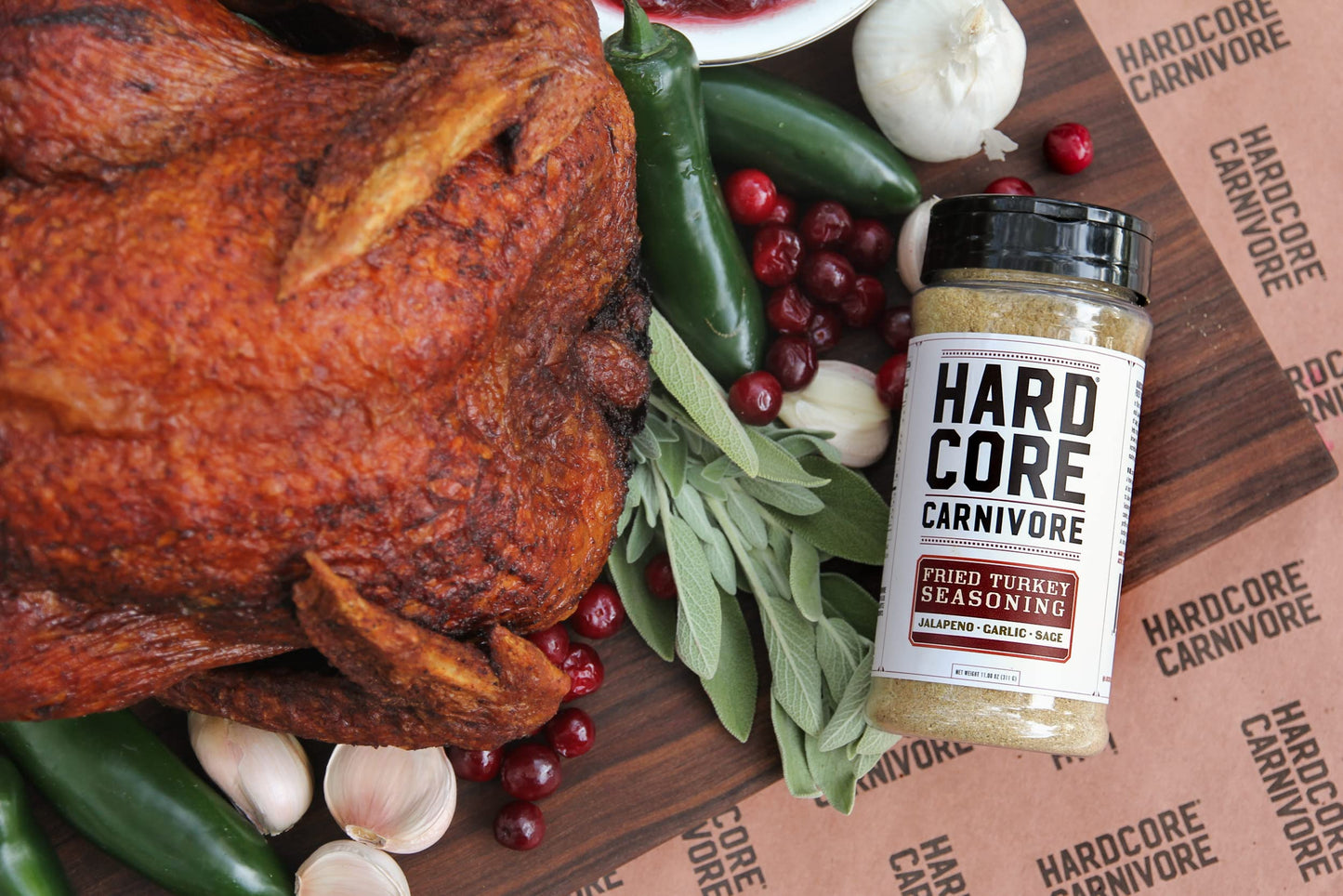 Hardcore Carnivore Limited Edition Fried Turkey Seasoning (11 oz Shaker) Texas-Made Blend for Turkey  Chicken Wings  Pot Pie and More