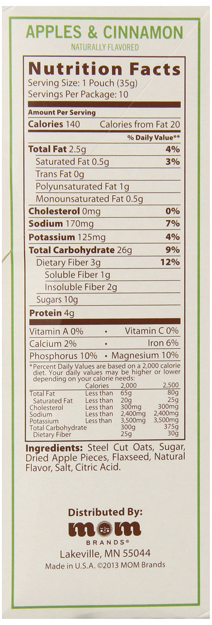 Better Oats Steel Cut Oats with Flax, Apples and Cinnamon, 10 Pouches (Pack of 2)