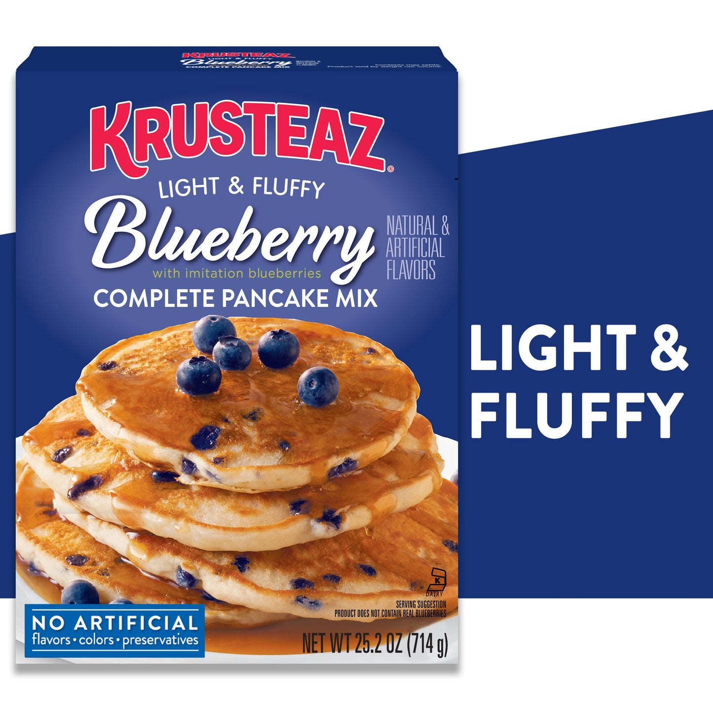 Krusteaz Complete Pancake Mix, Blueberry Pancake Mix, 25.2-Ounce Box (Pack Of 12)