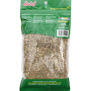 Sadaf Fennel Seeds - Whole Fennel Seeds for Cooking - Semillas de Hinojo - Kosher & Halal - 6 Oz Resealable Bag
