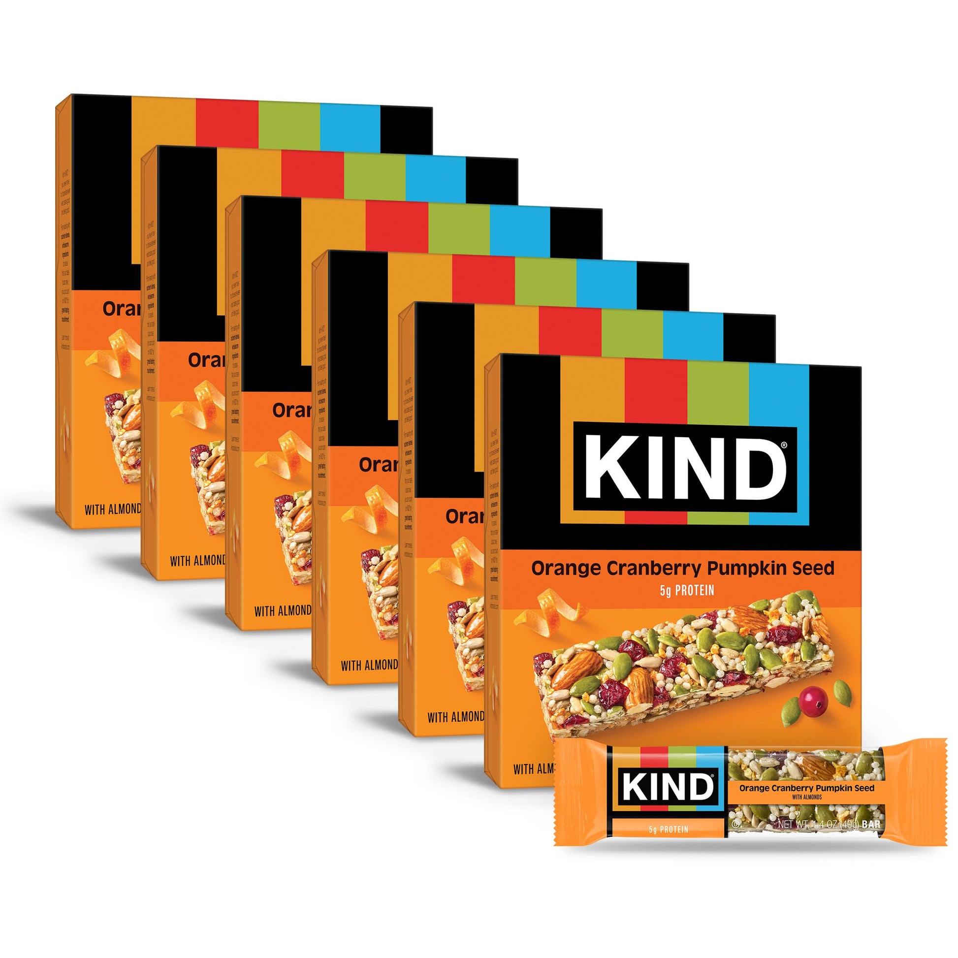KIND Seeds Fruit & Nuts Snack Bar  Orange Cranberry | 5g Protein  High Fiber  Gluten Free Bars  1.4 OZ  36 Count