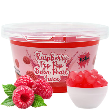 Fusion Select Raspberry Popping Boba Pearls for Fruit Tea Dessert Toppings, 450 Grams