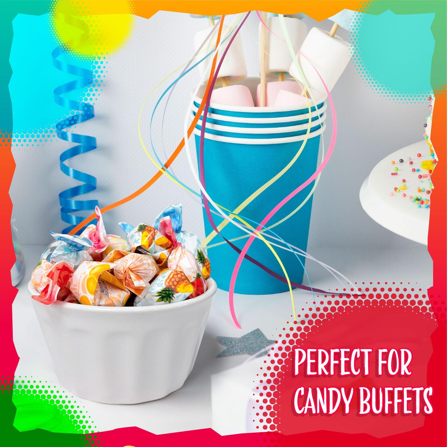 Arcor Fruit Filled Hard Candy | 2 Pound Bulk Bag | Assorted Fruit Flavors | Individually Wrapped Bon Bons Candy for Office and P