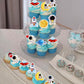 Cyodoos 40Pcs Edible Outer Space Cupcake Toppers Space Astronaut Cupcake Picks Rocket Planet Trip To The Moon Cake Decoration Fo