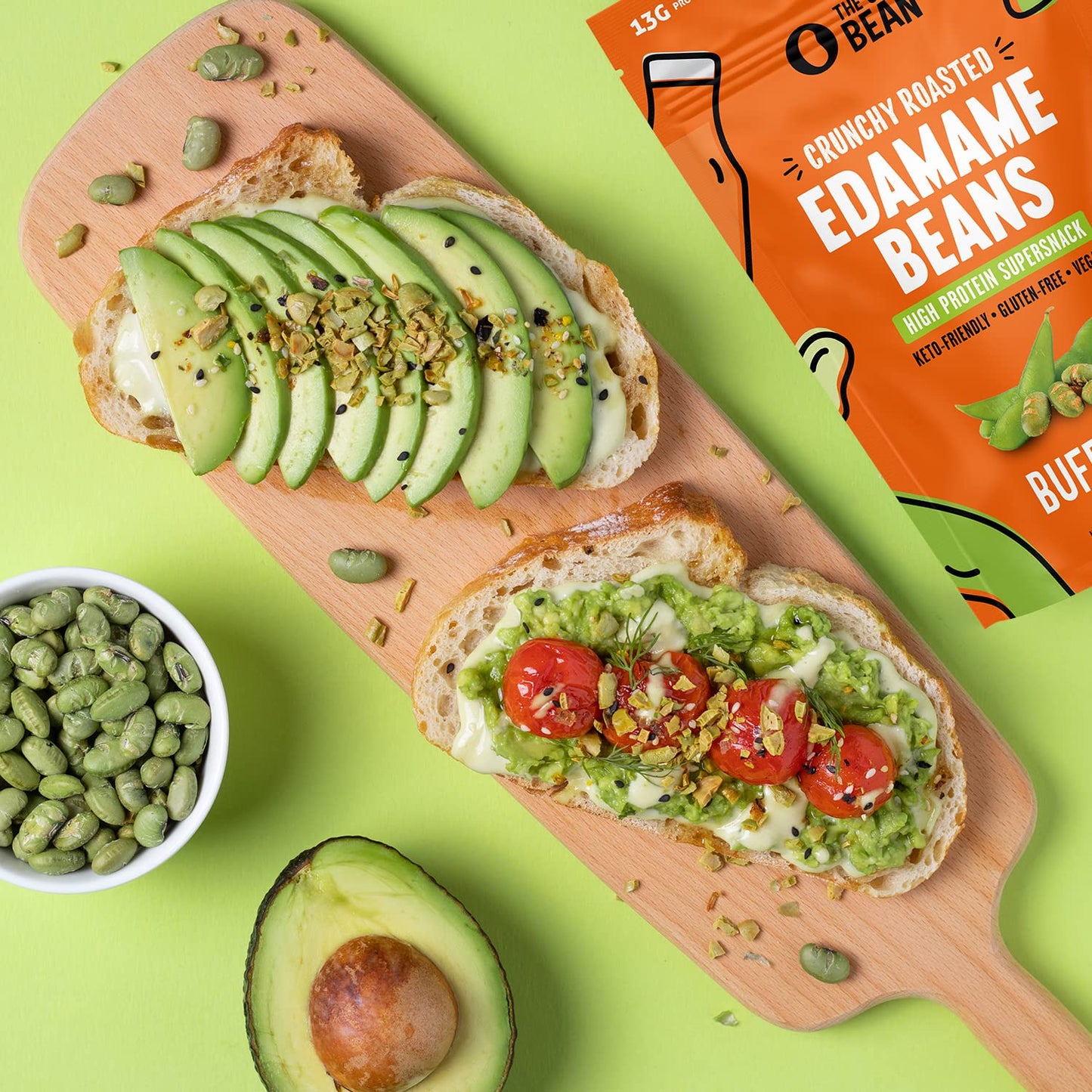 The Only Bean - Crunchy Roasted Edamame Beans (Buffalo), Keto Snacks, Healthy Snacks For Adults And Kids, Low Carb High Protein