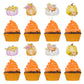 Gyufise 36Pcs Little Pumpkin Cupcake Toppers Fall Baby Shower Decorations Floral Pumpkin Cake Toppers For Thanksgiving Fall Baby