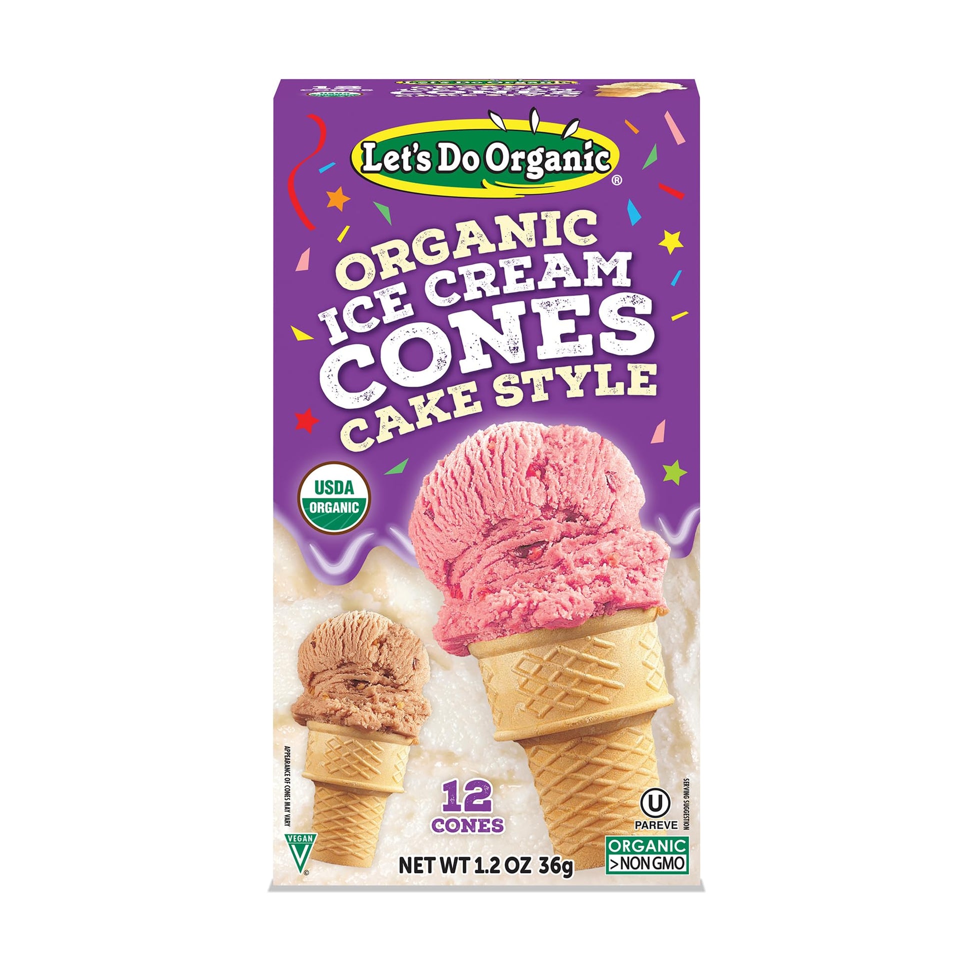 Lets Do Organic Ice Cream Cones - Sugar Cones for Ice Cream, Mini Ice Cream Cones, Ice Cream Cups, Crispy Cones, Mini Cake Cones