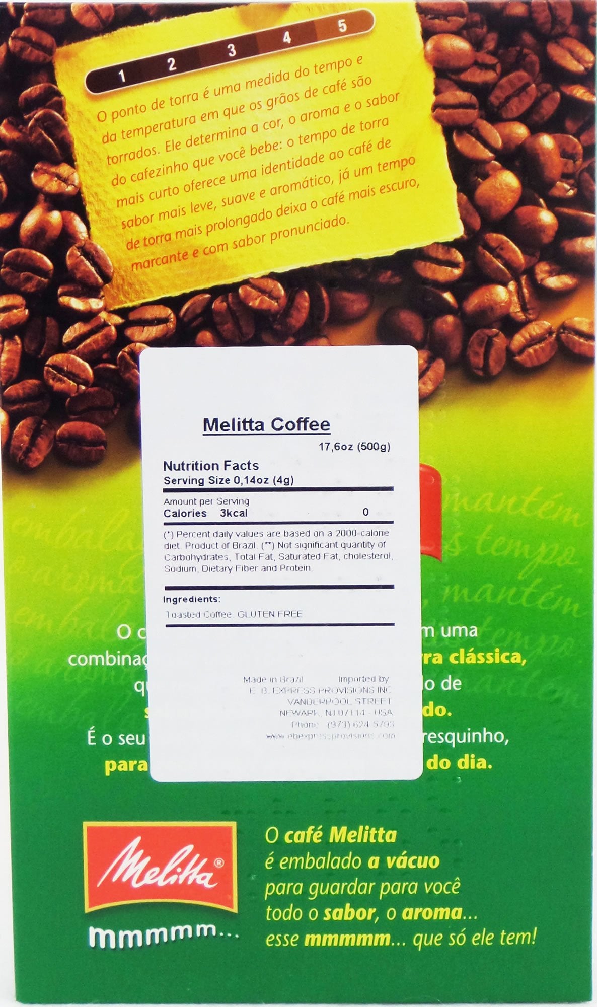 Melitta - Traditional Roasted Coffee - 17.6 Oz (Pack Of 04) | Melitta Caf   Torrado E Mo  Do Tradicional - 500G