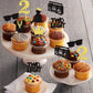 28 Pcs Two Legit Cupcake Toppers Black Glitter Hip Hop 2Nd Birthday Cupcake Picks Two Cool Glasses 90S Cake Decorations For Baby