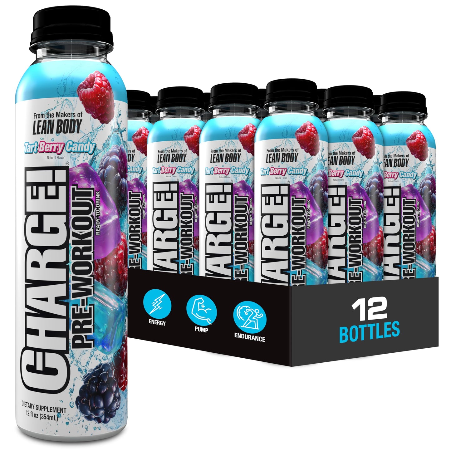 Labrada Charge Pre Workout Tart Berry Candy Rtd Drink - Pump  Energy  Endurance Formula With 10G Glycerol  6G L-Citrulline Malate  4G Playa Alanine  300Mg Energy Blend  + Complete Hydration Support  12 Serving