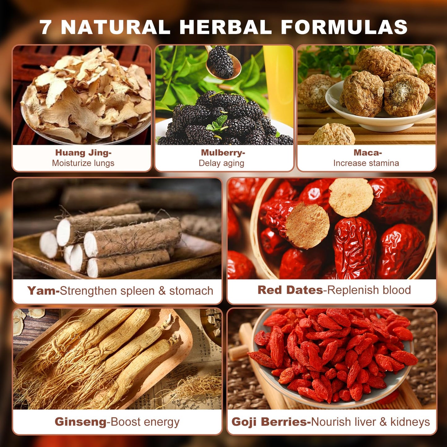 DELEIFCG Ginseng Tea Blend, 7 Ingredients Formula, 1 Pack of 25 Bags