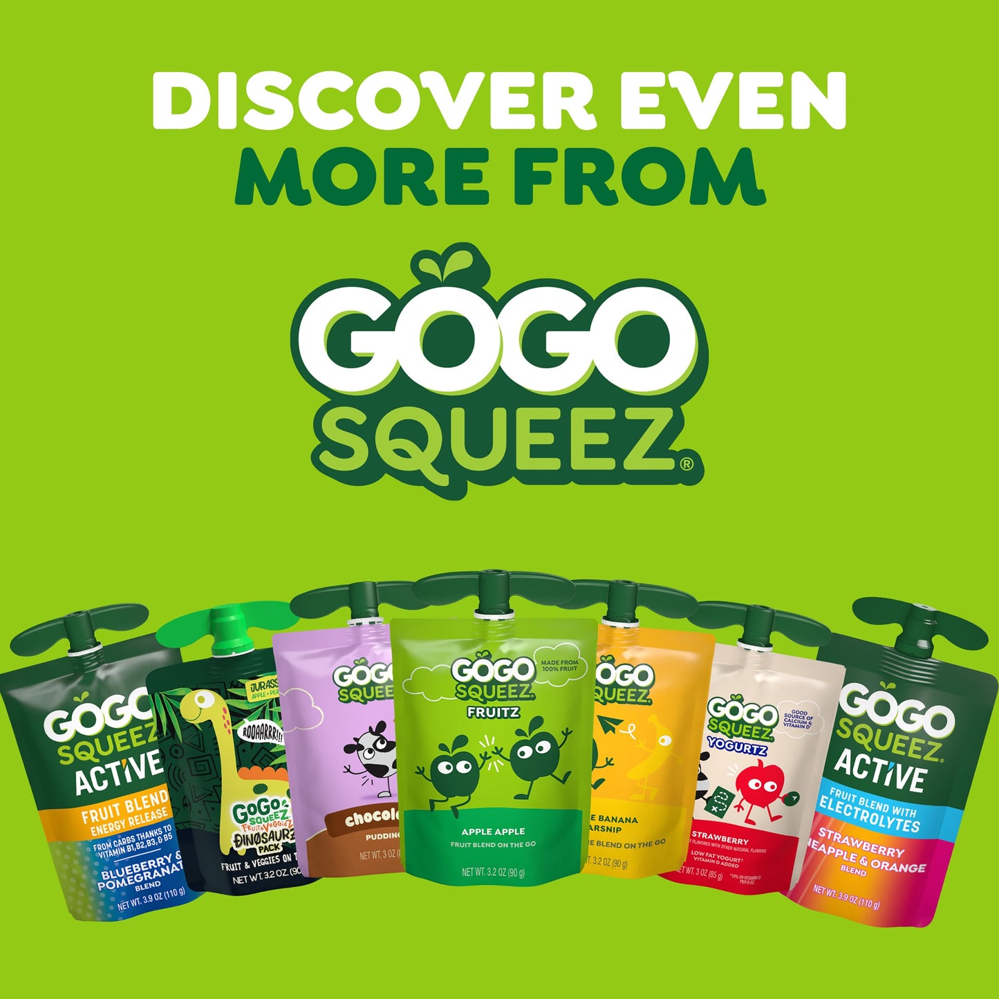 GoGo squeeZ Organic Applesauce and Fruit Puree  Variety Pack  Apple  Strawberry & Banana  3.2 oz (Pack of 12)  Unsweetened Organic Fruit Snacks for Kids  No Gluten  Nut & Dairy  BPA Free Pouches
