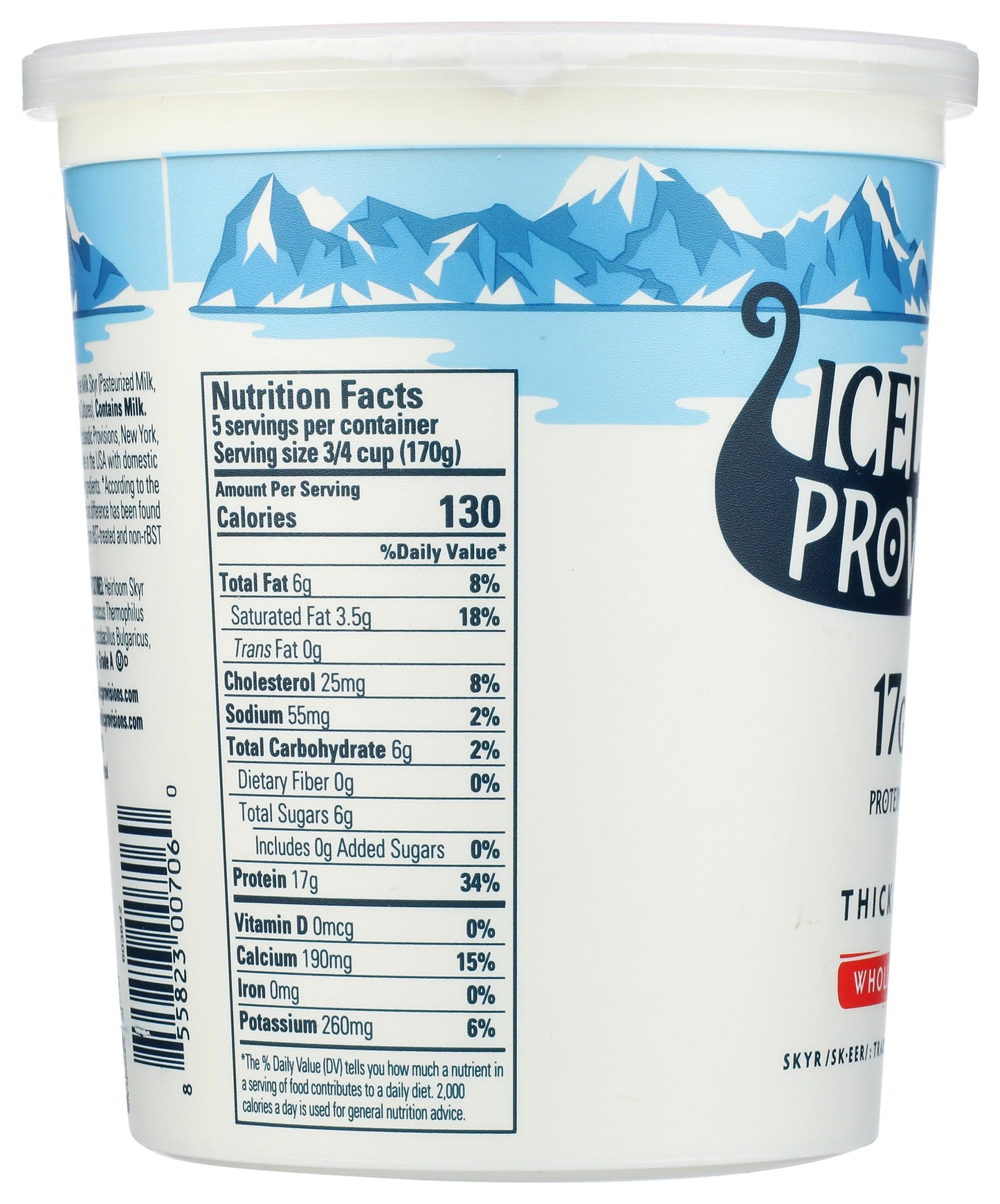 Icelandic Provisions 30 oz Traditional Skyr Yogurt, Whole Milk