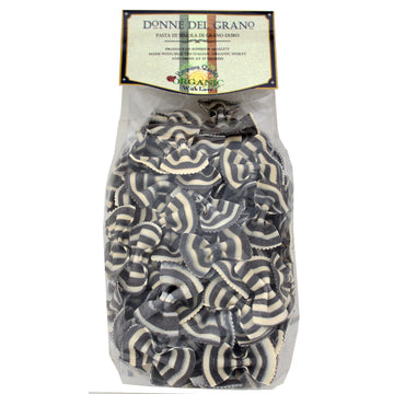 Donne Del Grano Organic Gourmet Italian Squid Ink Black N White Bow Tie Pasta Noodles, 8.8 Oz (250 Grams), Pack Of 2 Bags