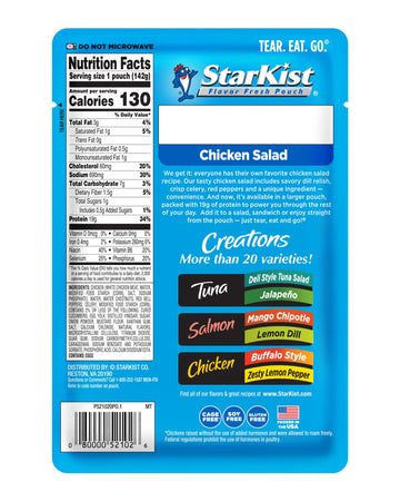 StarKist Chicken Creations Chicken Salad, 19g Protein, Gluten Free, Ready to Eat, 5 oz Pouch (1 Pack)
