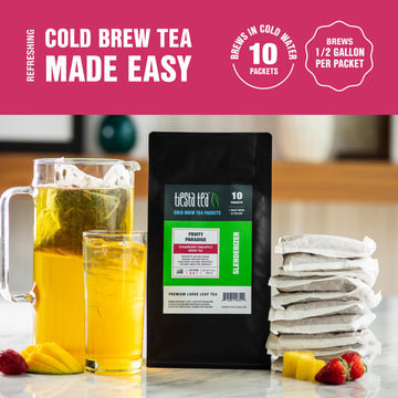 Tiesta Tea - Fruity Paradise Cold Brew Tea - Strawberry Pineapple Green Tea - Loose Leaf Tea Blend - Medium Caffeinated Iced Tea