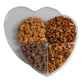 Heart Shaped (4 Assortments) Nuts Gift Tray - Variety Of Sweet & Freshley Roasted, Flavored And Salted Gourmet Nuts - Large Nuts