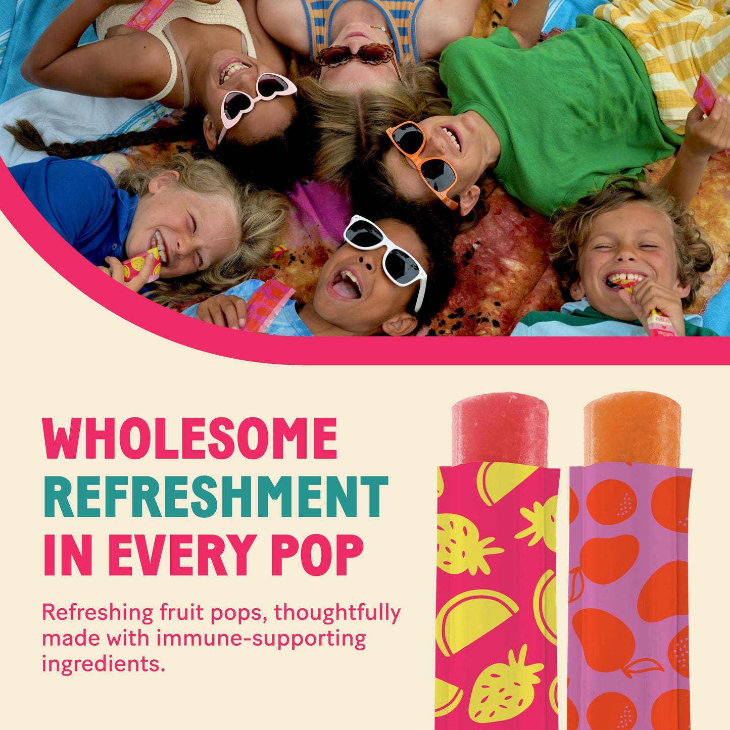 ZuBeZu Organic Immunity Ice Pops - Natural Support for Childrens Immune System with Elderberry  Vitamin C & D  and Zinc - No Added Sugar and 100% Fruit Juice