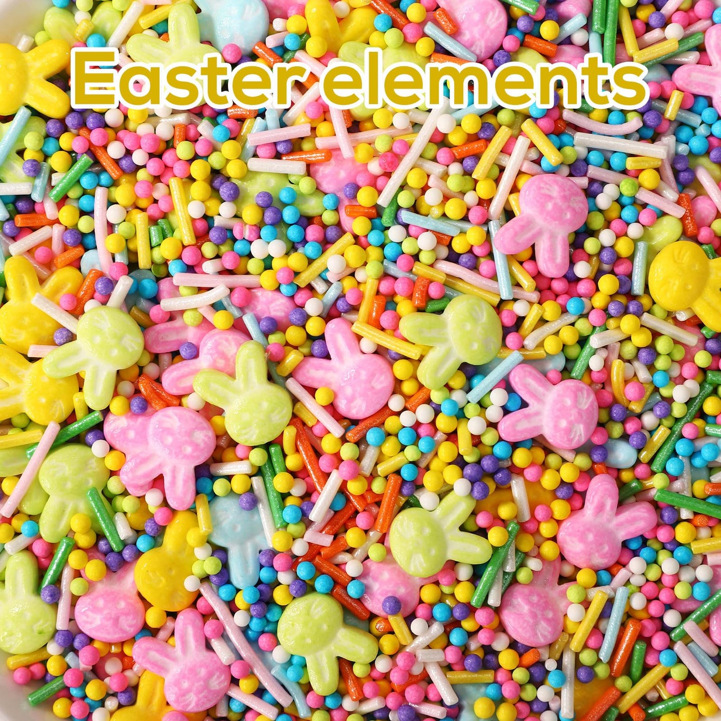 Easter Sweets Sprinkles, 100G Easter Edible Sprinkle Mix Easter Cupcake Toppers Edible Sprinkle Mix Bunny Cake Topper Assorted E