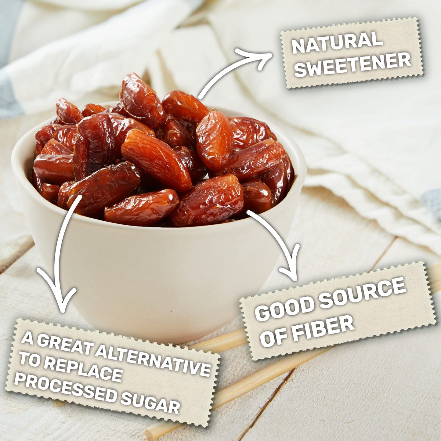 Happy Village Organic Pitted Dates, No Sugar Added, 40 OZ (2 Packs of 20 OZ), Kosher, Non-GMO, Vegan, Unsweetened