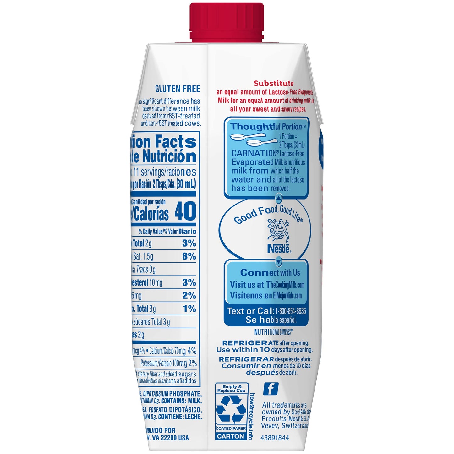 Carnation Lactose Free Milk Tetra 8X11Oz
