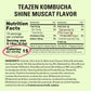 Teazen Shine Muscat Kombucha Tea, Electrolyte Powder & Hydration Drink Mix, Sugar Free, Live Probiotics & Prebiotics, 10 Sticks,