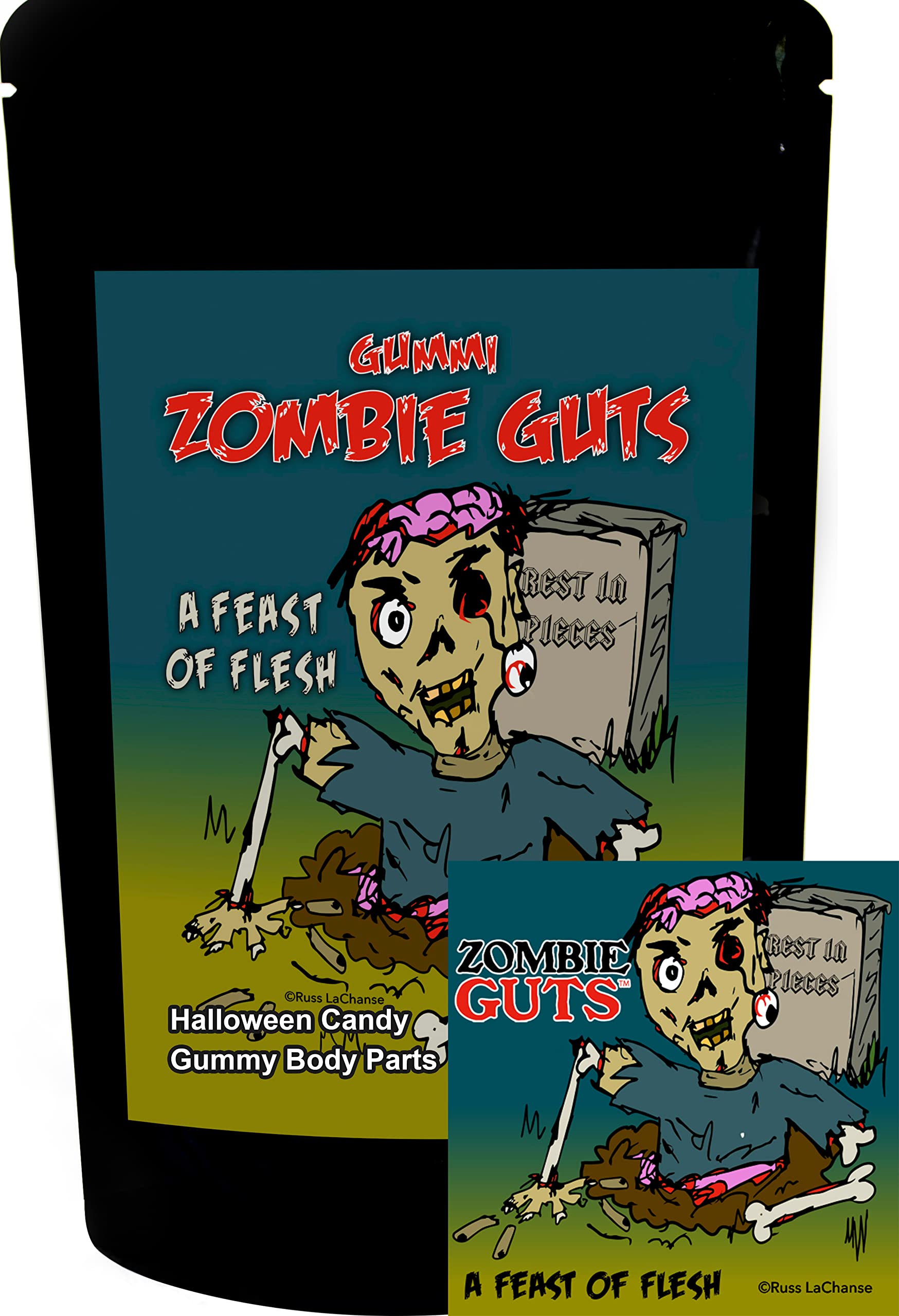 Zombie Guts Body Part Gummies Funny Unique Easter Basket Gag Gift Candy For Birthday Girls, Boys And Teens (5.5 Ounces)