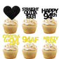 18pcs Black Gold Glitter Dessert Cupcake Pick for Straight Outta 1931 Cheer to 94 Years Old Theme Decor Supplies Happy 94th Birt