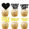 18pcs Black Gold Glitter Dessert Cupcake Pick for Straight Outta 1931 Cheer to 94 Years Old Theme Decor Supplies Happy 94th Birt