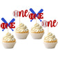 24 Pcs Baseball 1St Birthday Cupcake Toppers Glitter First Birthday Baseball One Cupcake Picks Decorations For Baseball Sports T