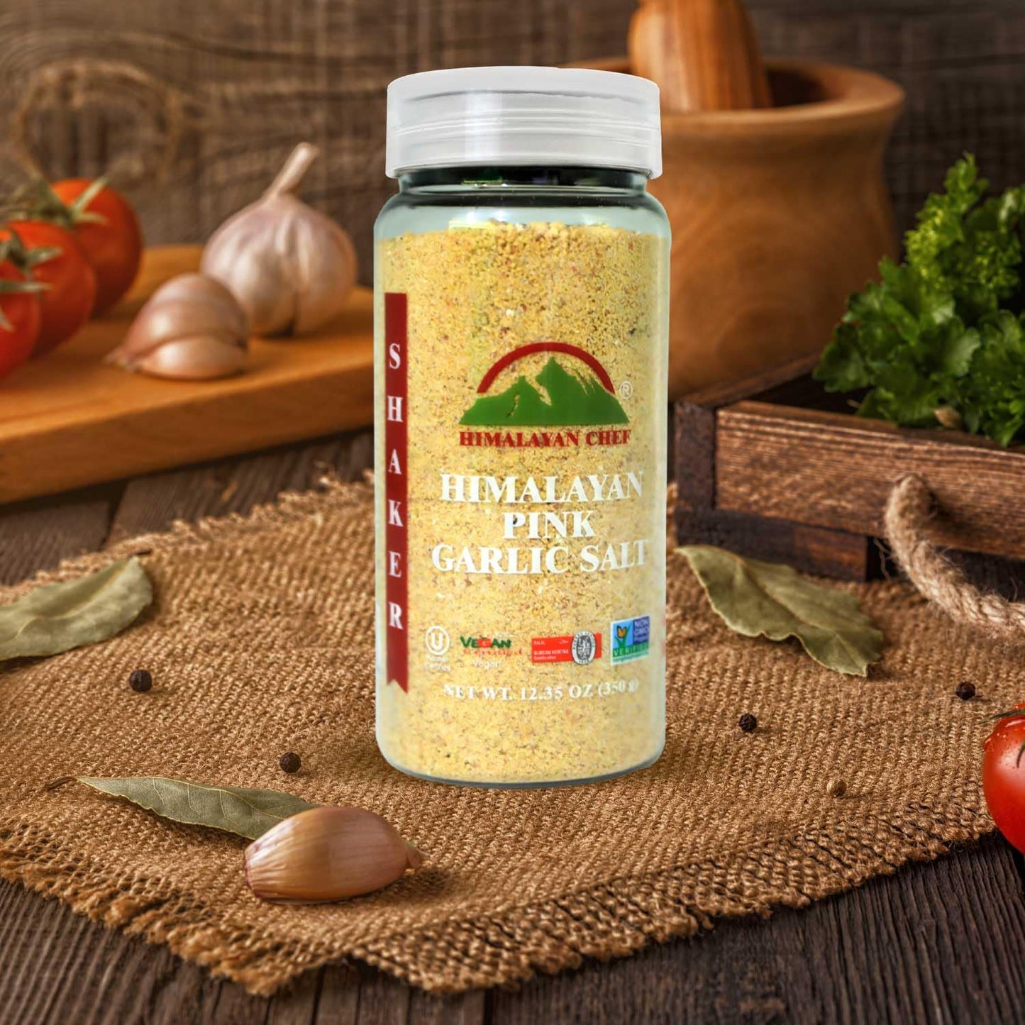 Himalayan Chef Garlic Salt, Plastic Shaker, 12.35 Oz