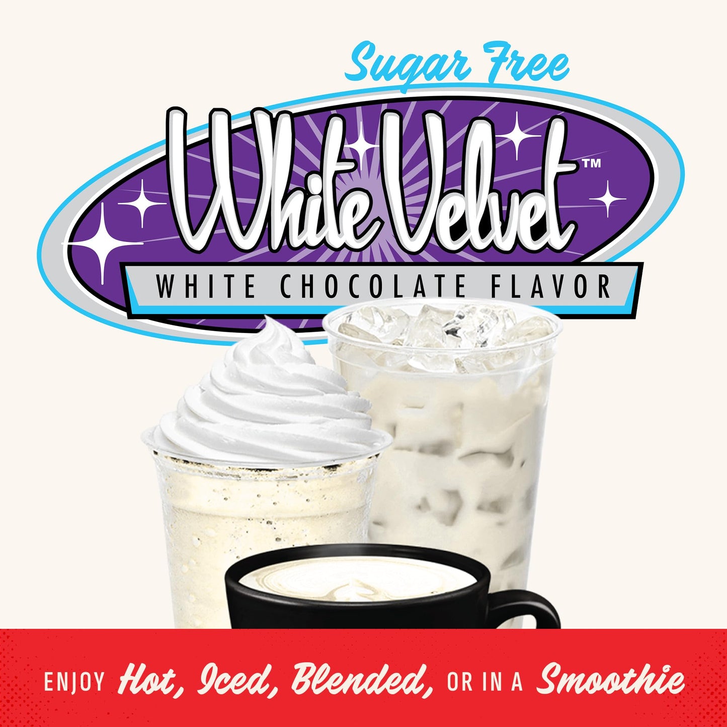 Gosh That's Good! Sugar Free White Velvet Chocolate Coffee Flavor Powder - 2 lb, Low-Carb, Lactose-Free, Ideal for Hot & Cold Beverages