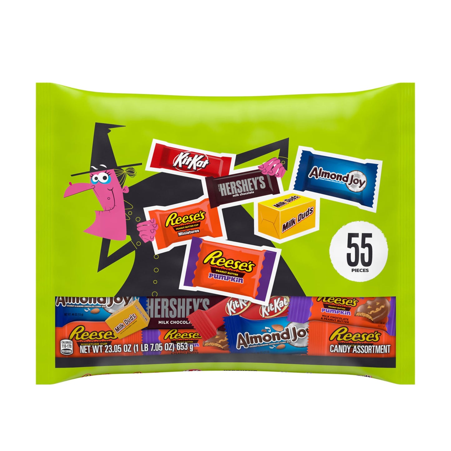 HERSHEYS Assorted Flavored, Halloween Candy Bag, 23.05 oz (55 Pieces)