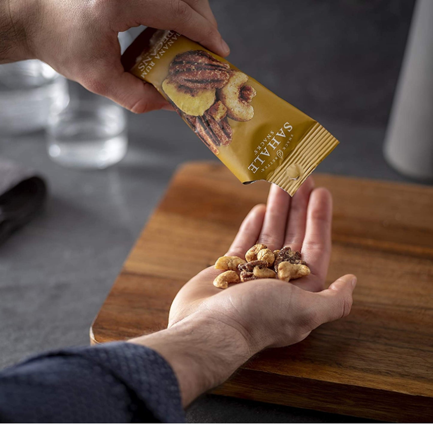 Sahale Snacks Banana spirit-inspired flavor Pecans Glazed Mix, 1.5 Ounces, Pack of 9