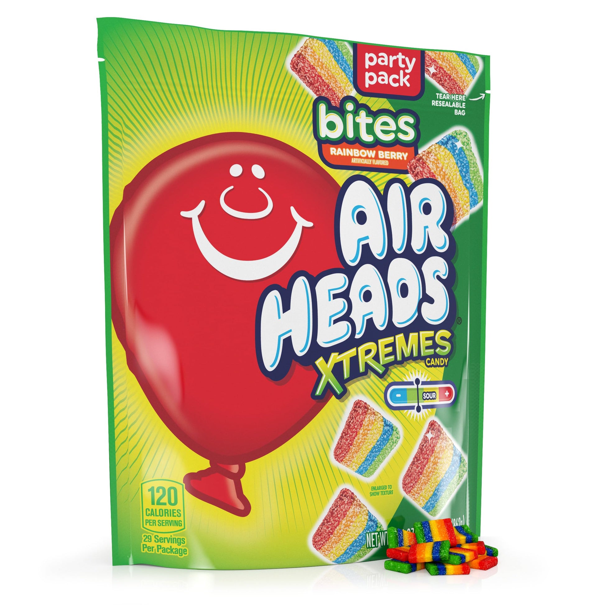 Airheads Xtremes Bites  Rainbow Berry  Party  6 Oz (Pack Of 1)