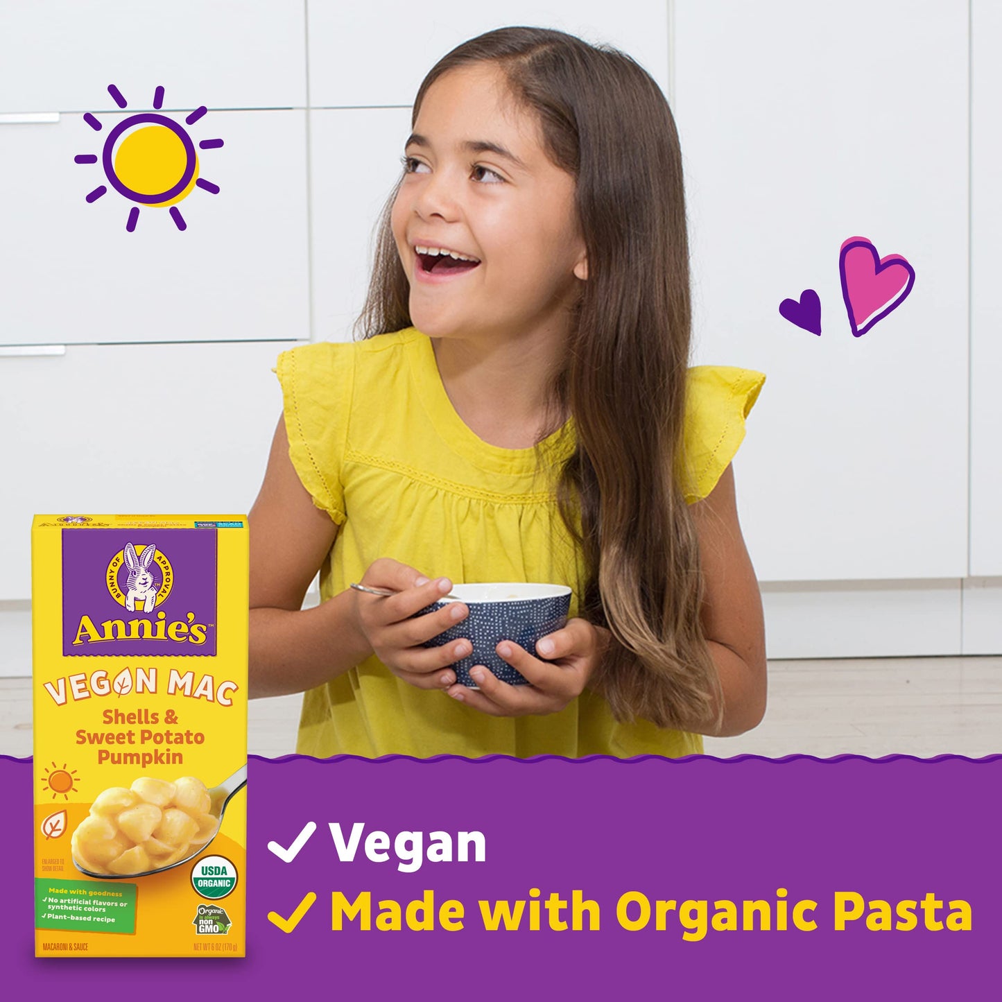 Annies Organic Vegan Mac, Shells and Sweet Potato Pumpkin, 6 oz