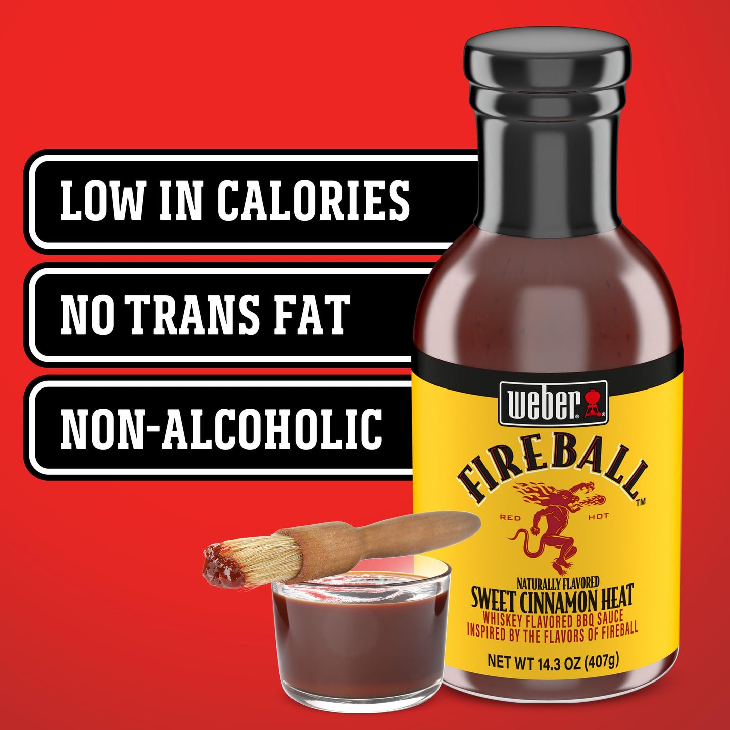 Weber Fireball spirit-inspired flavor Flavored BBQ Sauce, 14.3 oz, Model 1165756