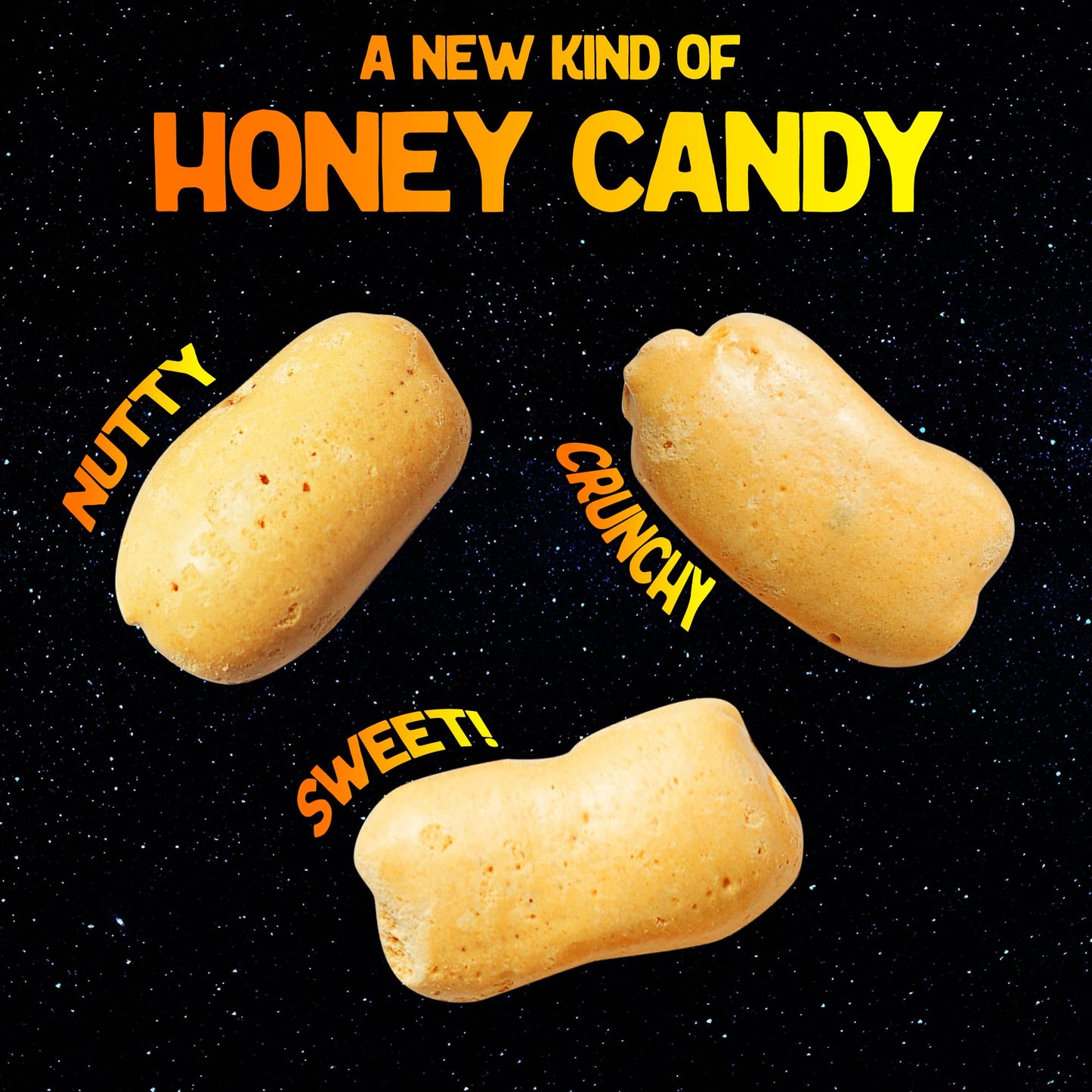 Space Age Snacks Freeze Dried Honey Beams Candy - 4 Ounces, Premium Quality, Shipped in Protective Box