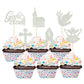 Gyufise Cupcake Toppers, God Bless Theme, Dove Cross Angel, 24 Pack, Silver, Model UKZN0258-SL, Paper Decorations for Parties
