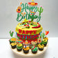 25 Pcs Mexican Fiesta Cupcake Toppers Mexican Fiesta Happy Birthday Cake Topper Cactus Donkey Maraca Sombrero Guitar Cupcake Pic