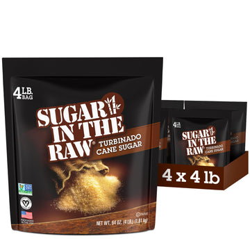 Sugar In The Raw Granulated Turbinado Cane Sugar, No Erythritol, Pure Natural Sweetener, Hot & Cold Drinks, Coffee, Cooking, Bak