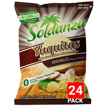 Soldanza Yuca/Cassava Chips, 1.59 Oz (Pack Of 24)