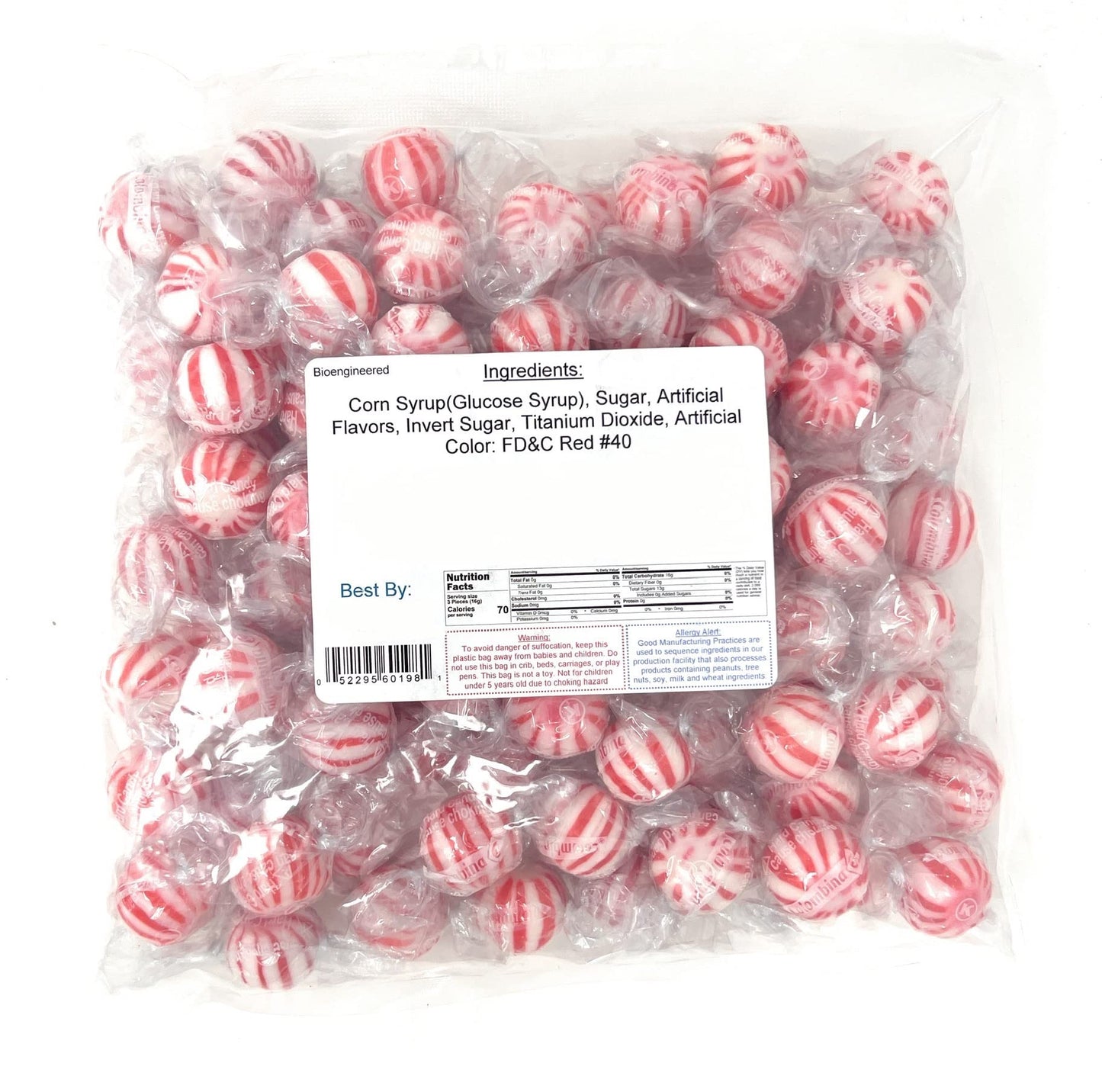 Yankee Traders Hard Candy Balls, Peppermint Striped, 2 Pound