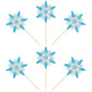 Gyufise 24 Pack Snowflake Cupcake Toppers Double Layers Silver And Blue Winter Frozen Theme Cupcake Picks Baby Shower Kids Birth